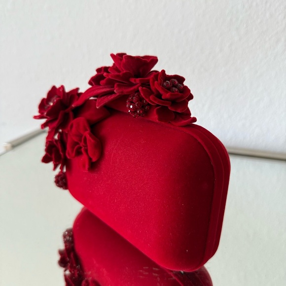 Jimmy Choo Cloud Crystal-embellished Flocked Clutch In Red $3,950 - Picture 6 of 15